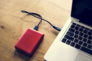 External Hard disk drive connected to laptop